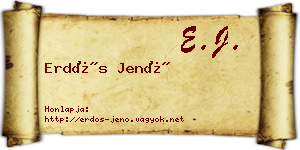 Erdős Jenő névjegykártya
